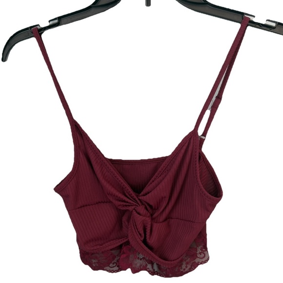 New SHEIN Cropped Tank Top Twisted Front Lace Accent Size Small Bust 26” - 30” - Picture 6 of 7